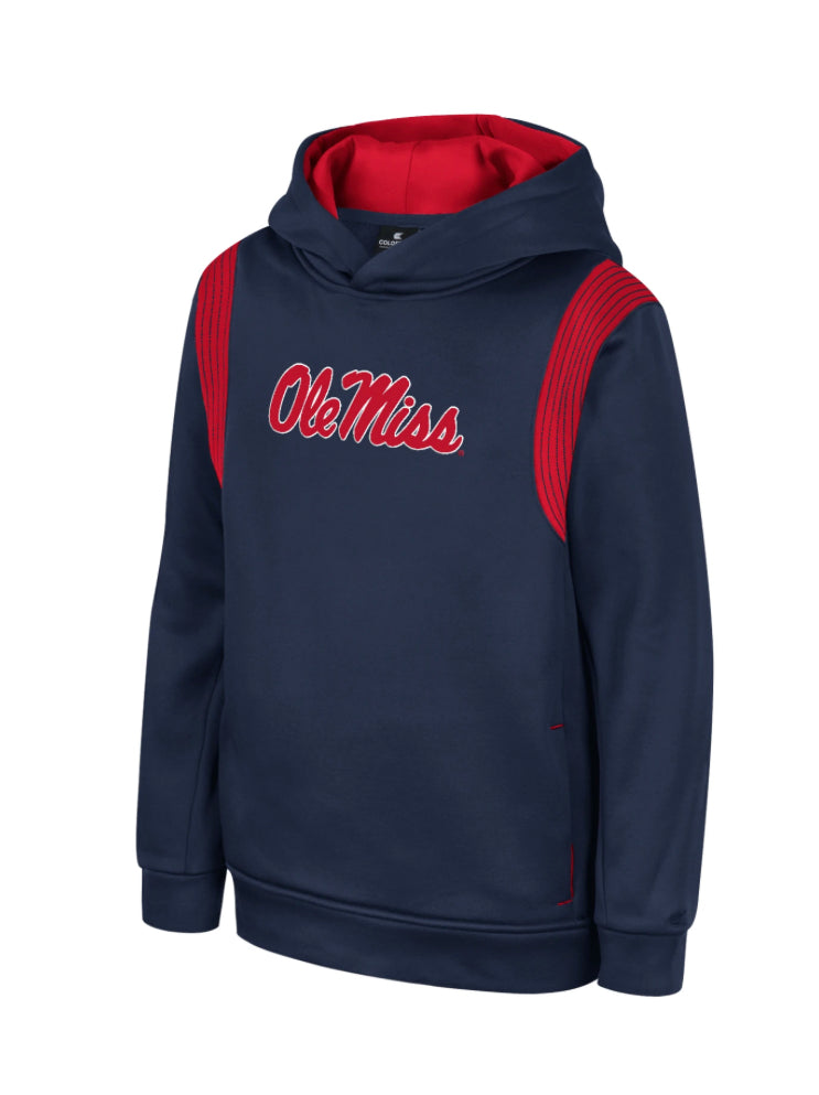 Colosseum Youth Ole Miss Navy Hoodie