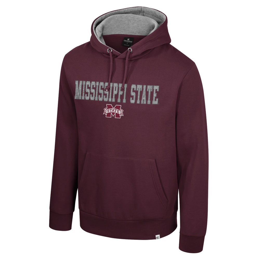 Colosseum Men Maroon Hoodie with Grey Mississippi State