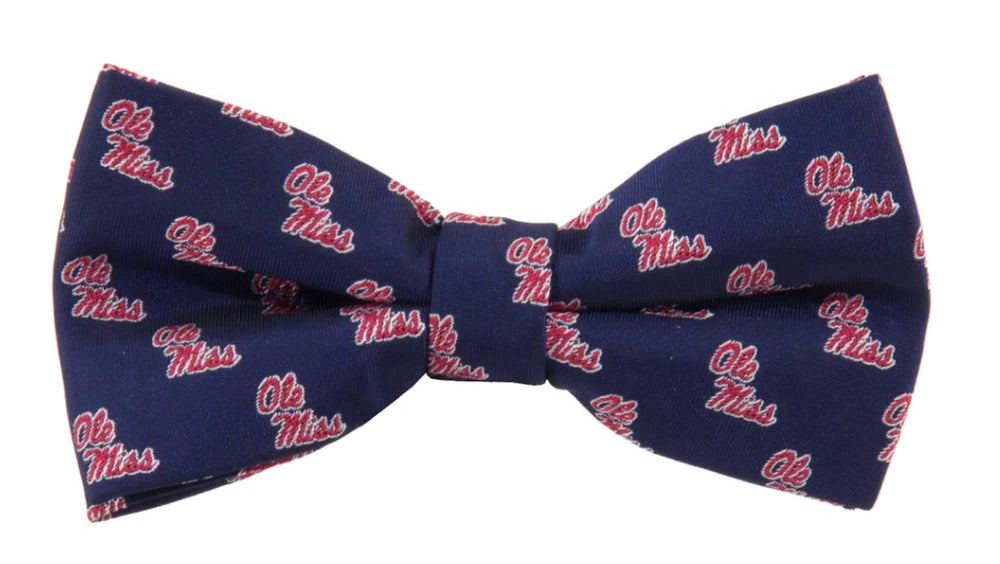 Ole Miss Navy Bow Tie - Small Ole Miss Repeat