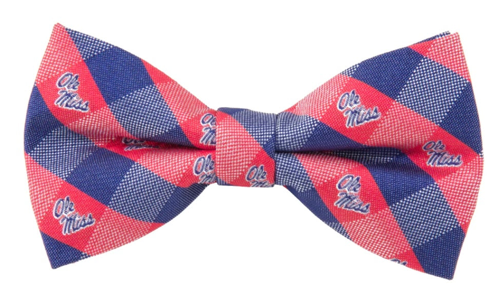 Ole Miss Check Bow Tie