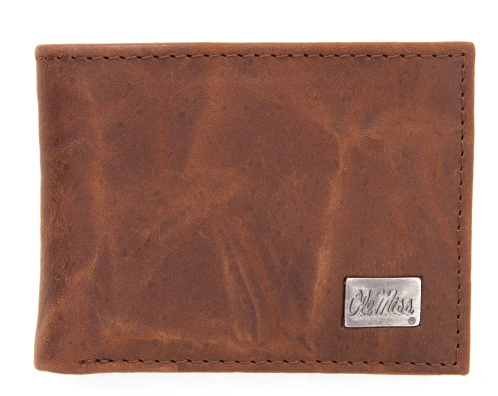 Ole Miss Bi Fold Leather Wallet