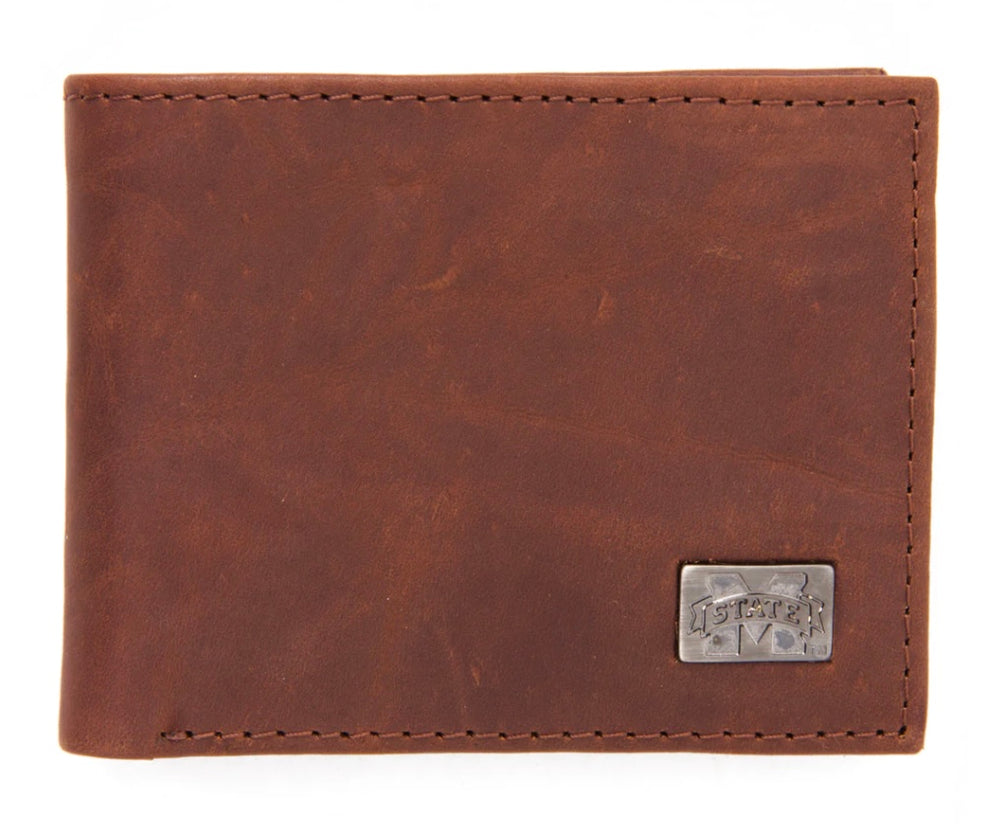Mississippi State Bi Fold Leather Wallet