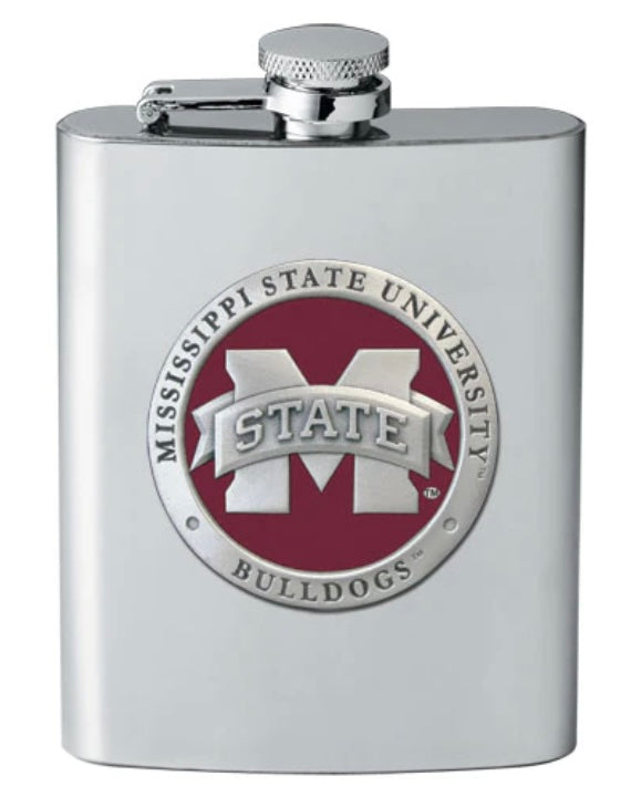 Mississippi State Flask with Pewter M State Logo