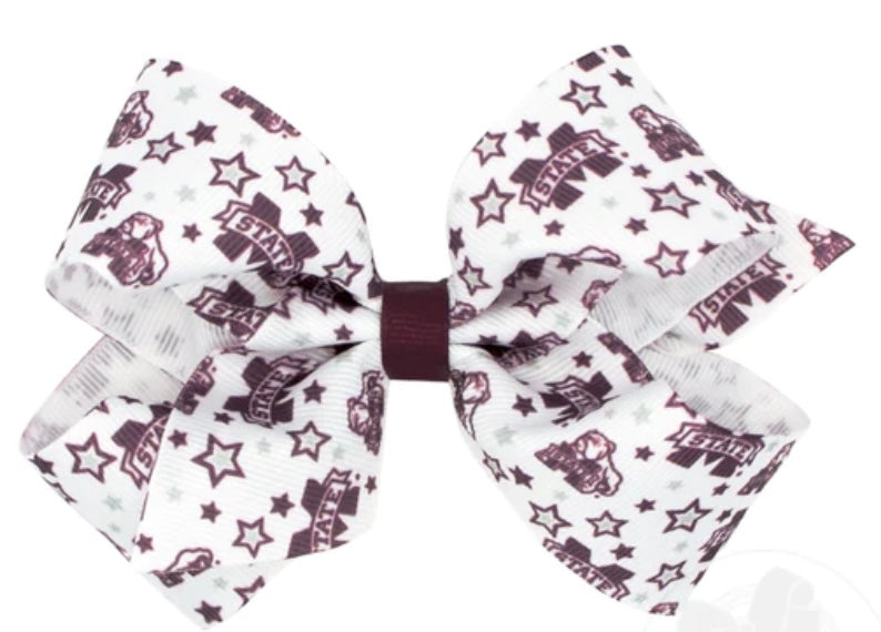 Mississippi State Medium Star Print Bow