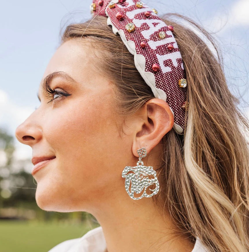 Brianna Cannon Silver Mississippi State Earrings