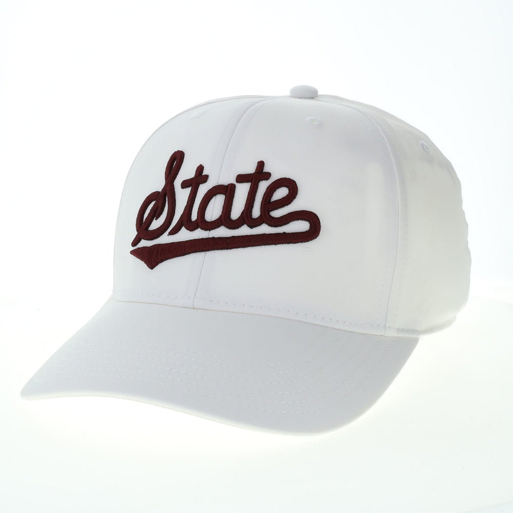 Legacy Back 9 White MSU State Script Cap