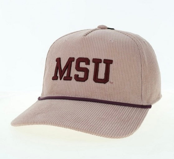 Mississippi State Dusty Rose Corduroy Roadie Hat with Maroon MSU