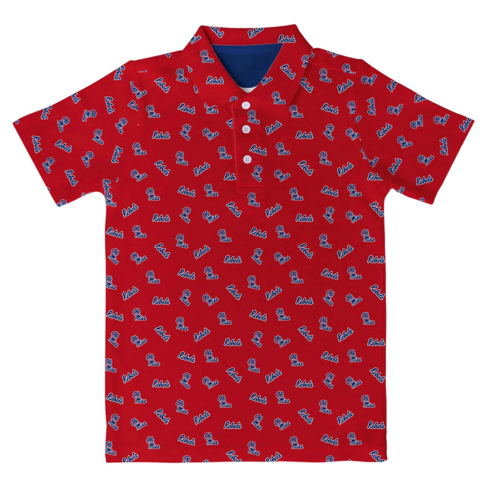 Vive La Fete Red Repeat Ole Miss Toddler and Youth Polo