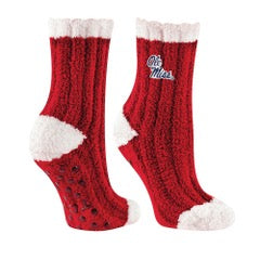 TCK Warm Fuzzy Red Ole Miss Socks