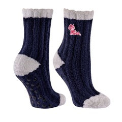 TCK Warm Fuzzy Navy Ole Miss Socks