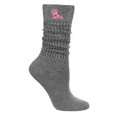 TCK Heather Grey Scrunch Ole Miss Socks