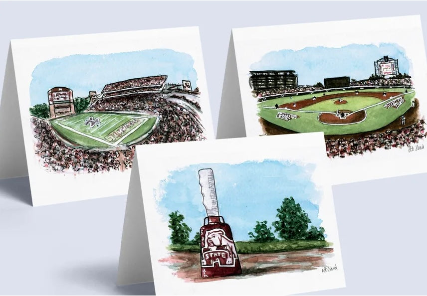 Anna Grace Hand Mississippi State Sports Notecards. Pack of 6