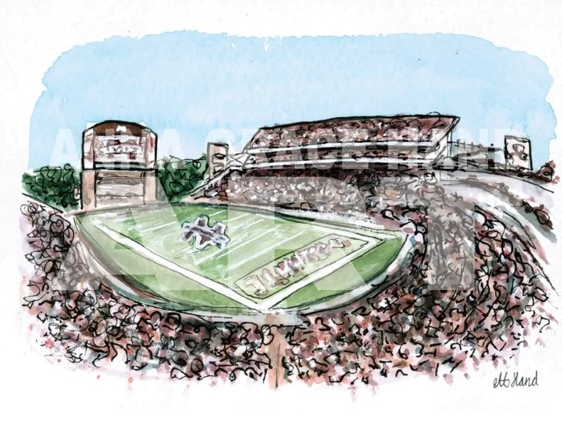 Anna Grace Hand Mississippi State Davis Wade Stadium 9x12 Print