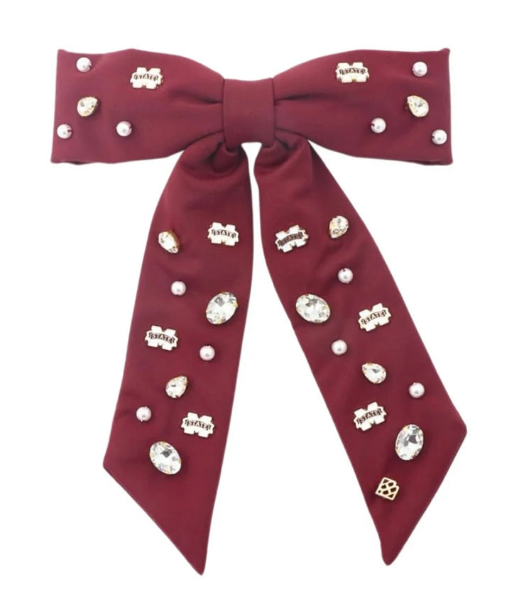 Brianna Cannon Maroon Mississippi State Bow Barrette