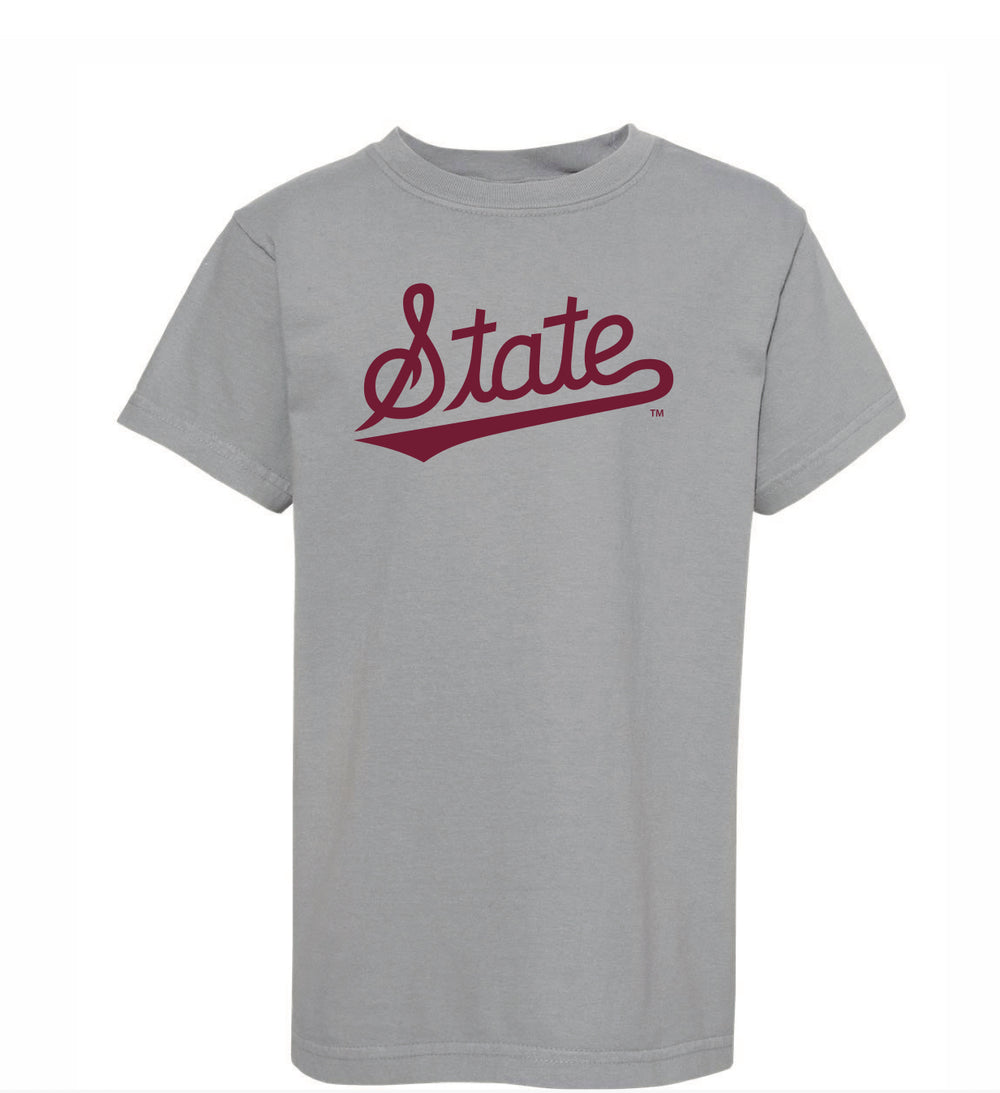 Grey Comfort Color Tee with State Script