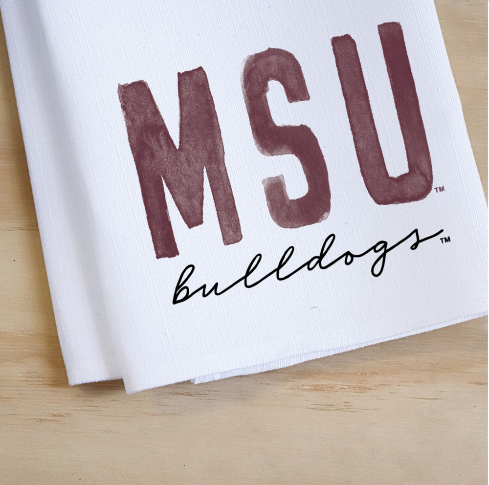 Little Birdie MSU Bulldogs Poster Tea Towel