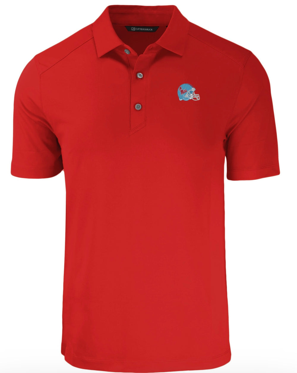 Cutter and Buck Ole Miss Forge Eco Polo with Helmet - Red