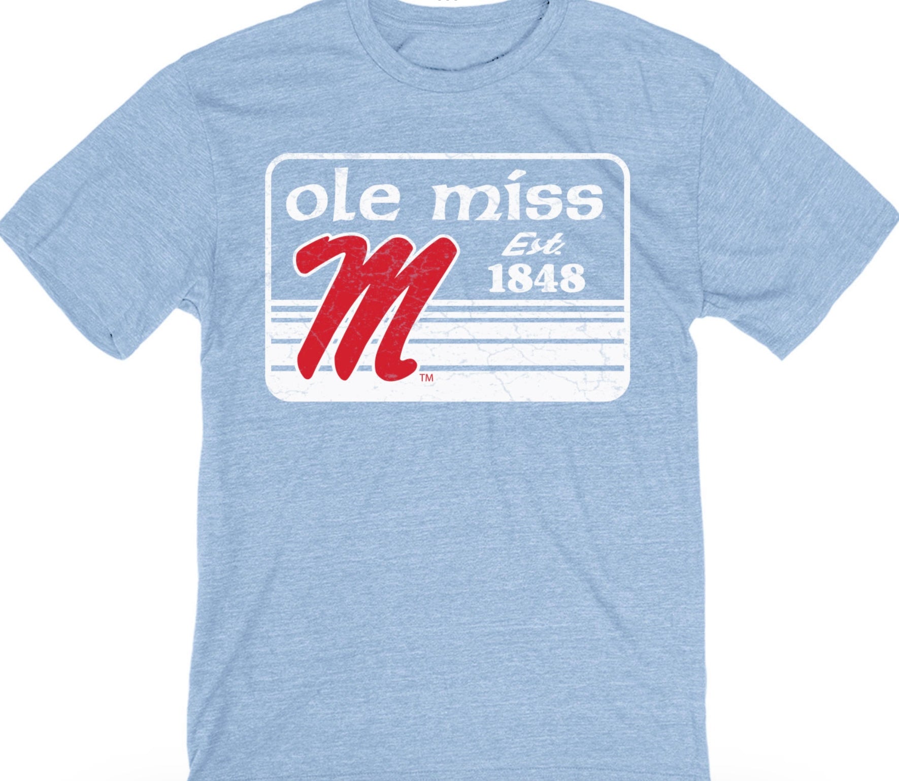 Blue 84 Ole Miss Tri Blend Powder Blue Tee