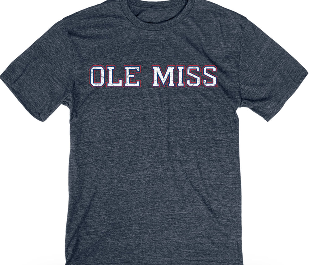 Blue 84 Ole Miss Navy Vintage Tri Blend Tee