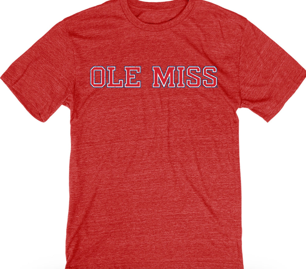 Blue 84 Ole Miss Red Vintage Tri Blend Tee