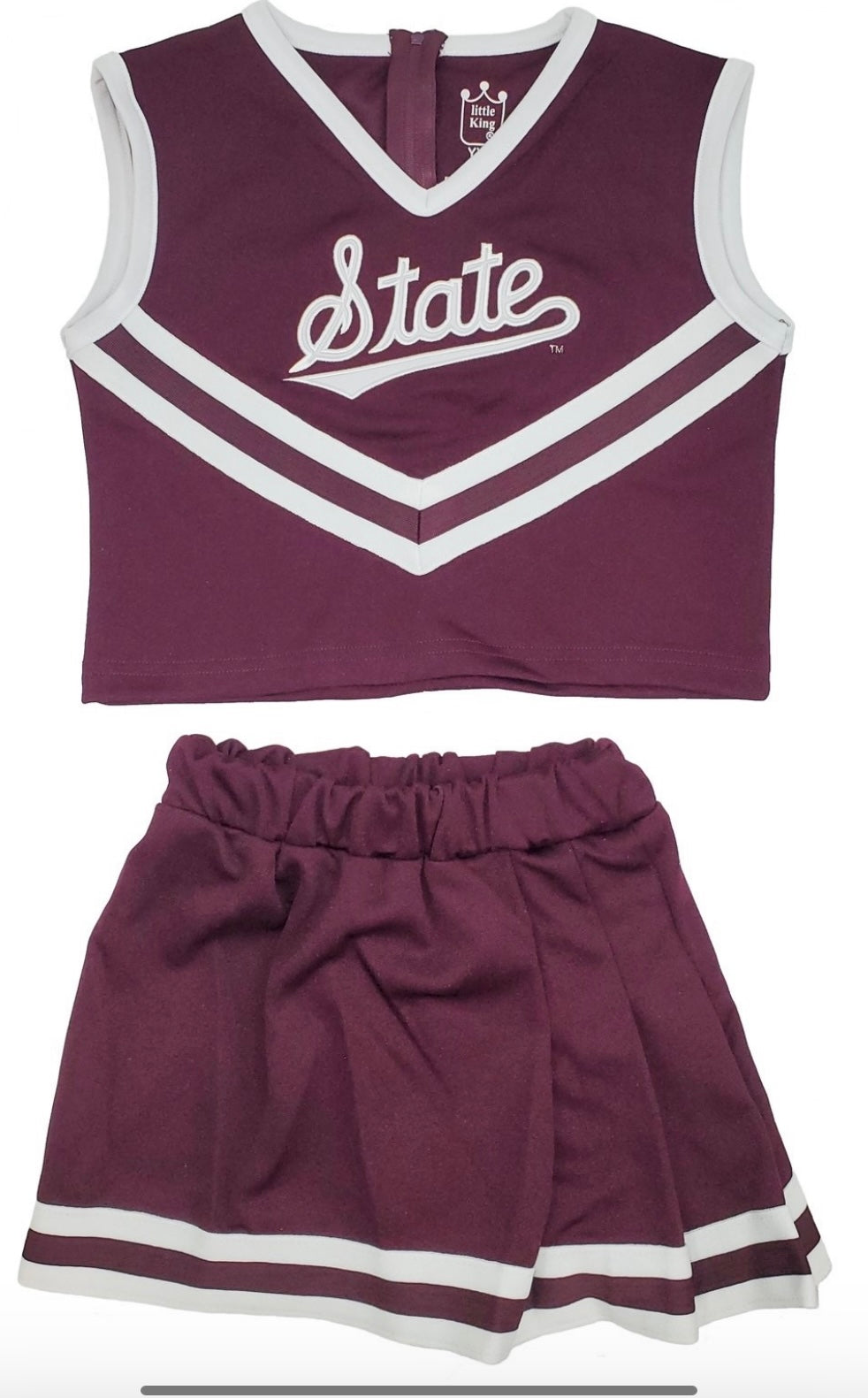 Mississippi State Little King Toddler and Youth Cheer Uniform with State Script