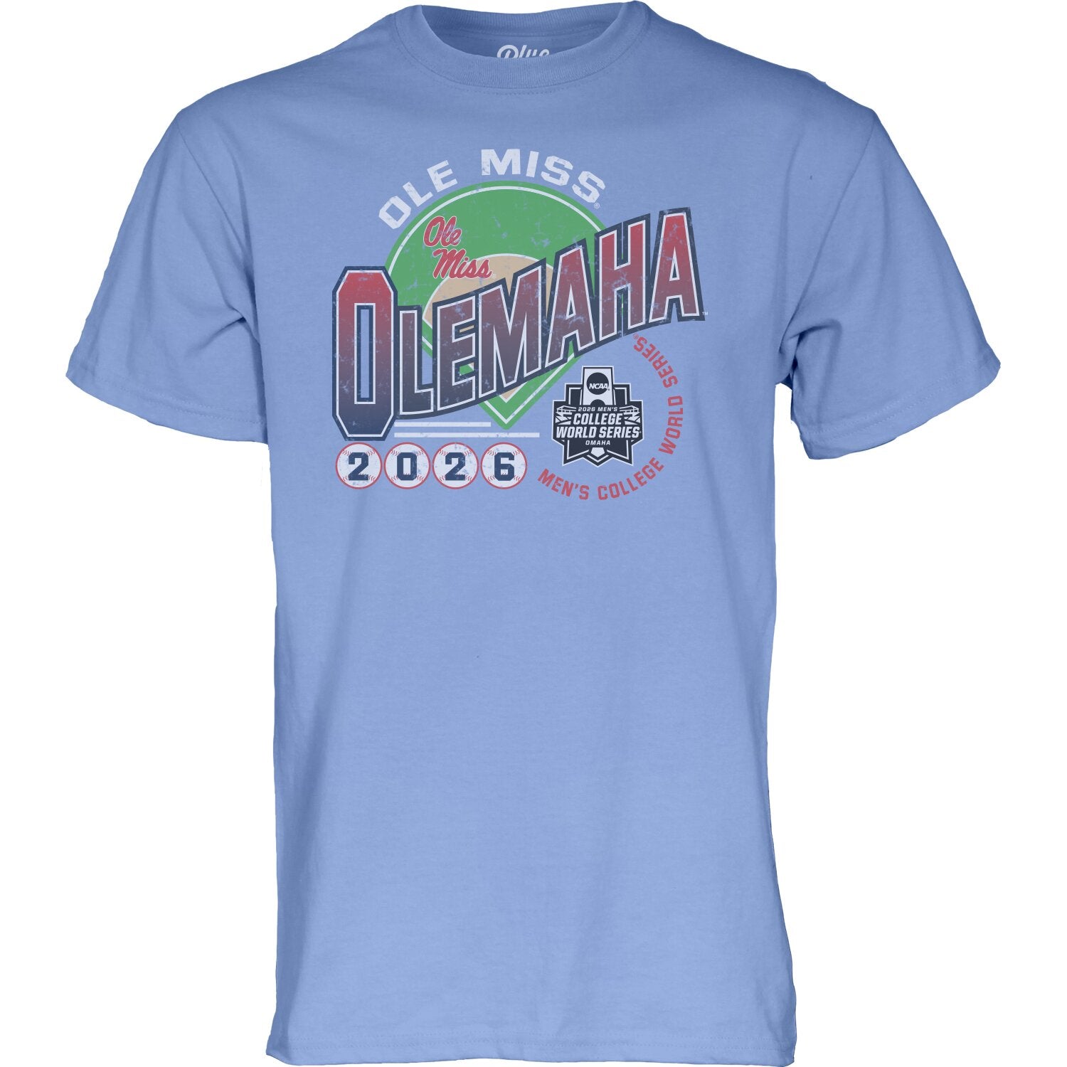 Ole Miss World Series Tee -  Olemaha With Baseball Field