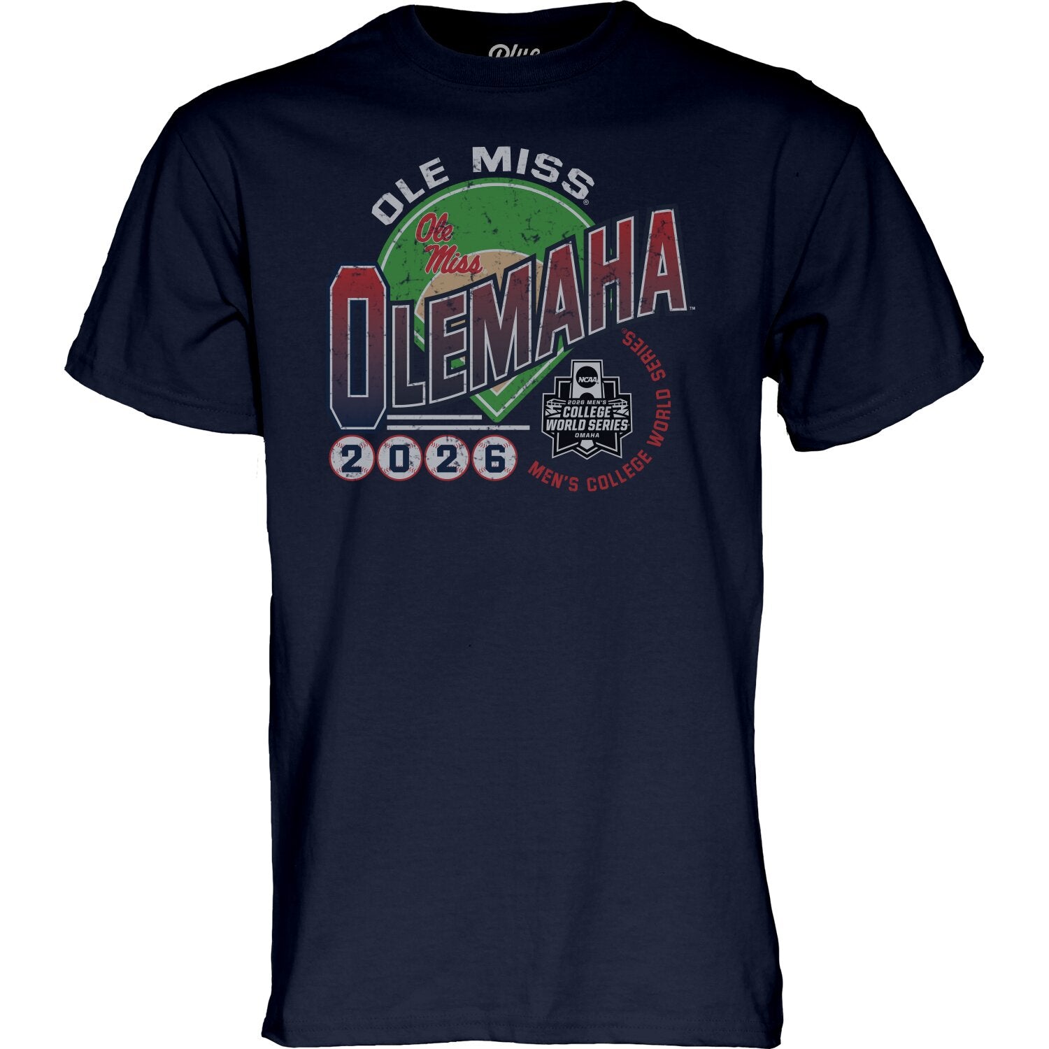 Ole Miss World Series Tee -  Olemaha With Baseball Field