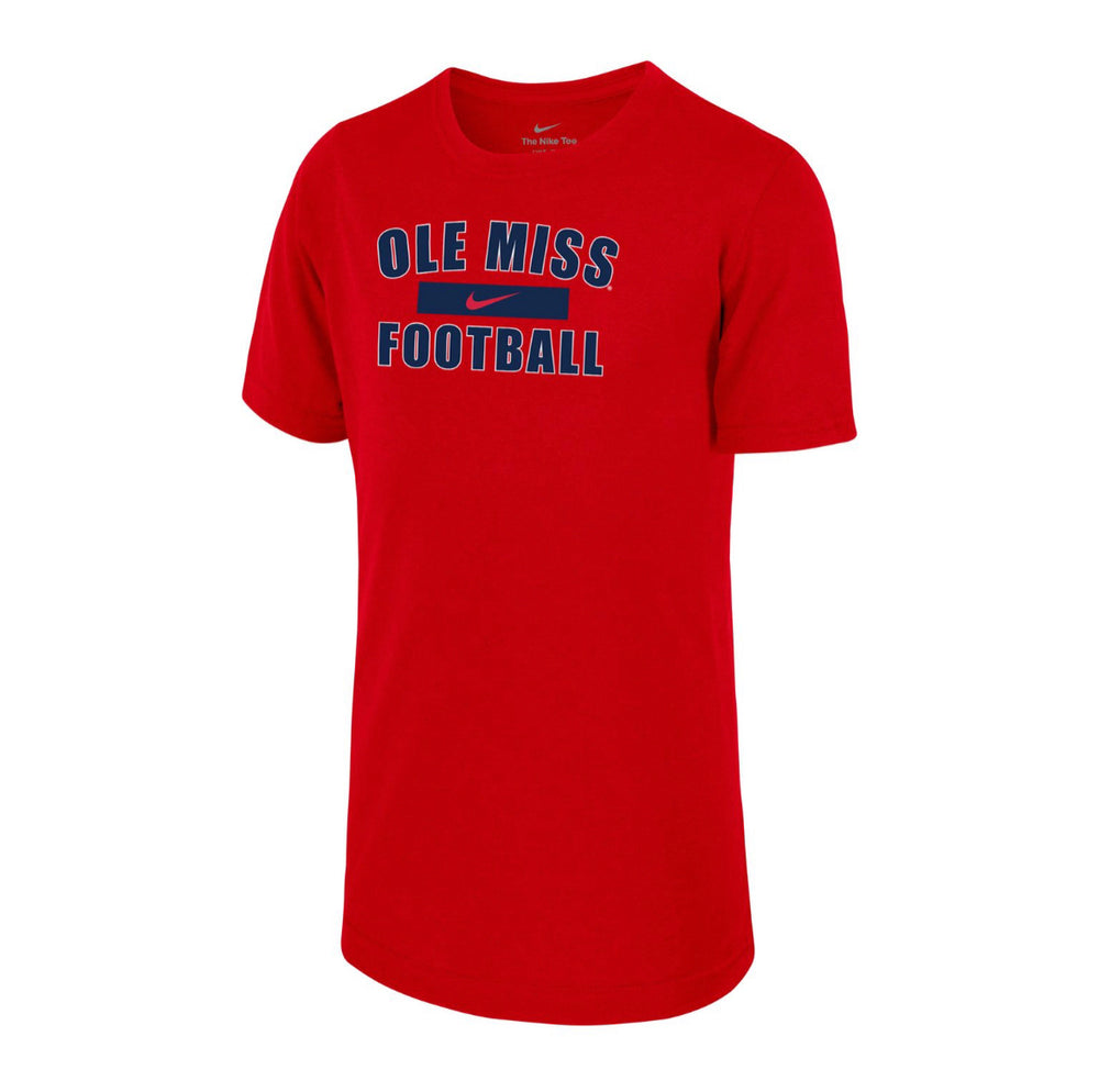 Youth Nike Legend SS Tee-University Red Ole Miss Football