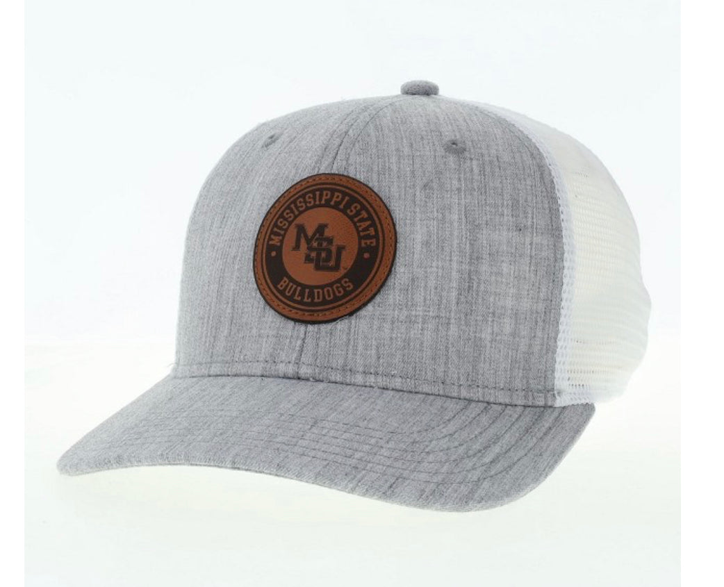 Melange grey/white trucker MPS w/ MSU vault logo