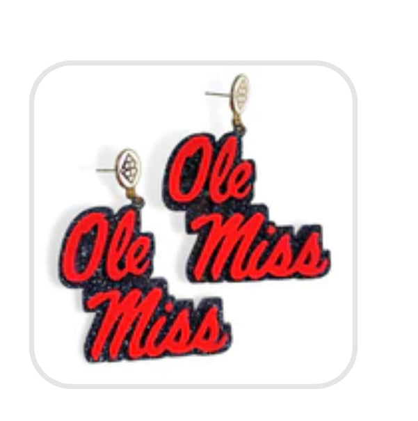 Brianna Cannon Red Ole Miss Earrings