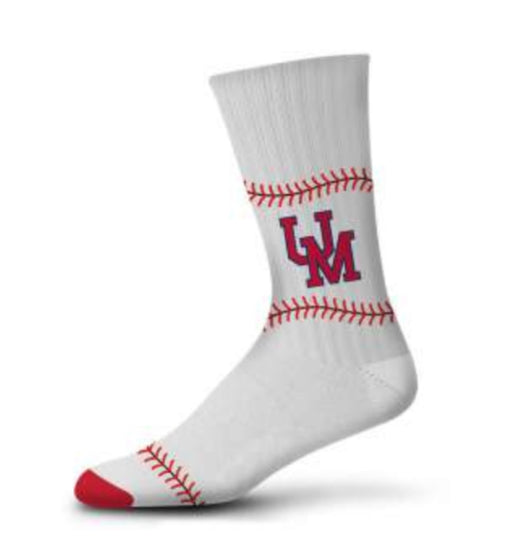 DeadSoxy White/Red UM Baseball Socks