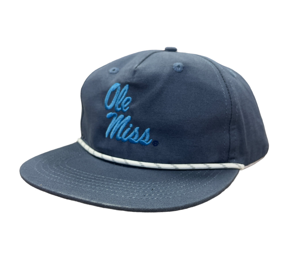 Speckle Bellies Ole Miss Stacked Navy Rope Cap