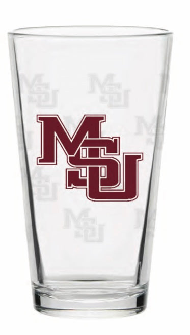 Mississippi State 16oz. Interlocking MSU Glass