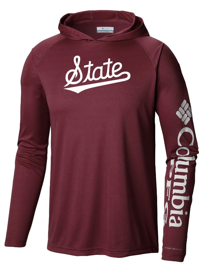 Columbia Mississippi State Terminal Tackle Hoodie - Maroon with White State Script