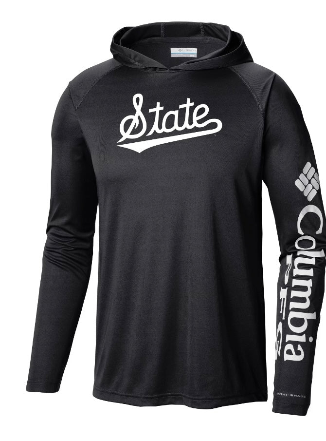 Columbia Mississippi State Terminal Tackle Hoodie - Black with White State Script
