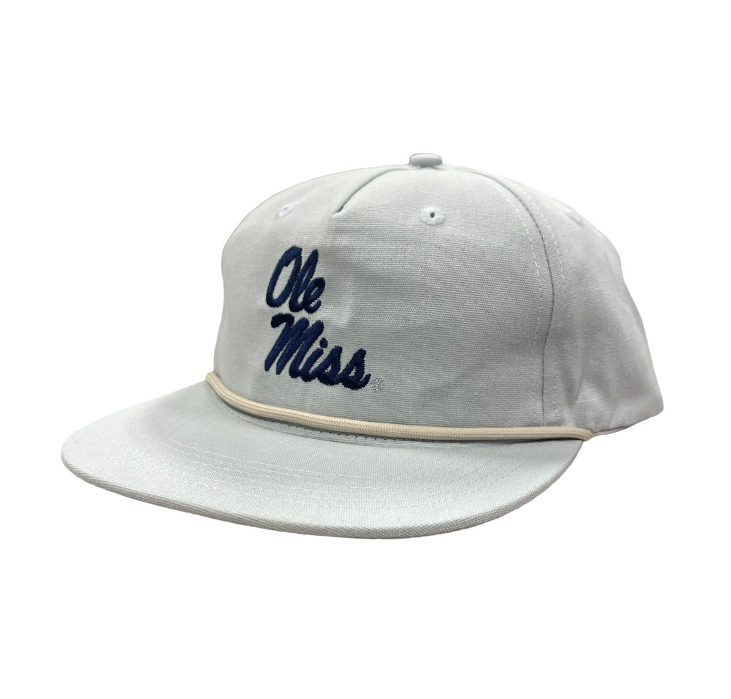 Speckle Bellies Ole Miss Stacked Tarpon Rope Cap - Powder Blue