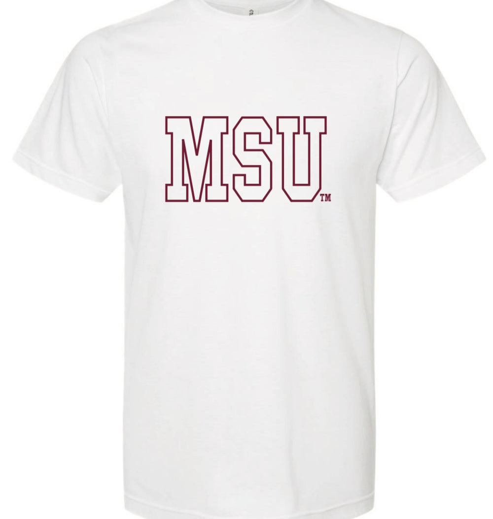 MSU Block Letter Design Lightweight Tri Blend Tee