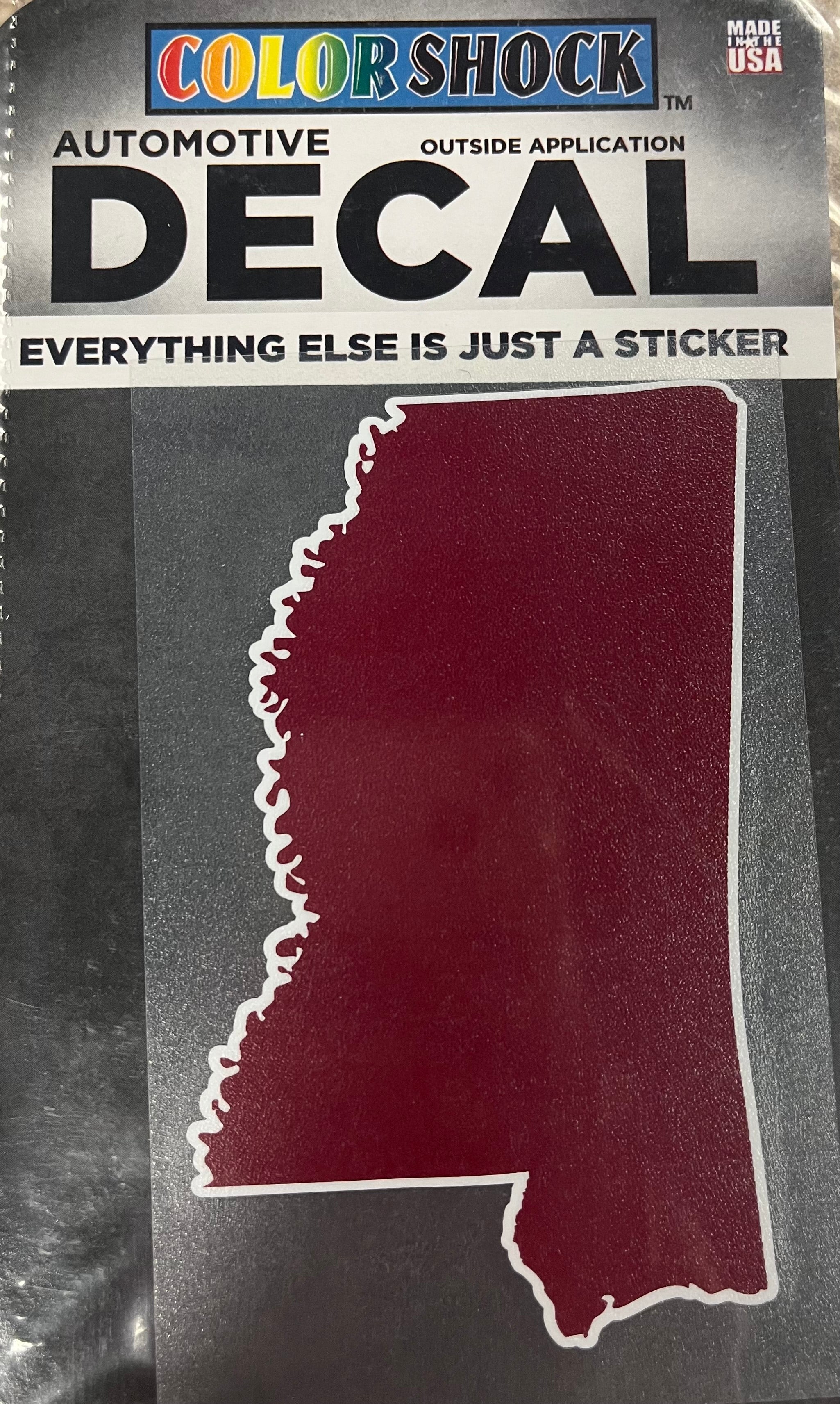 Color Shock Mississippi Outline Decal-Maroon