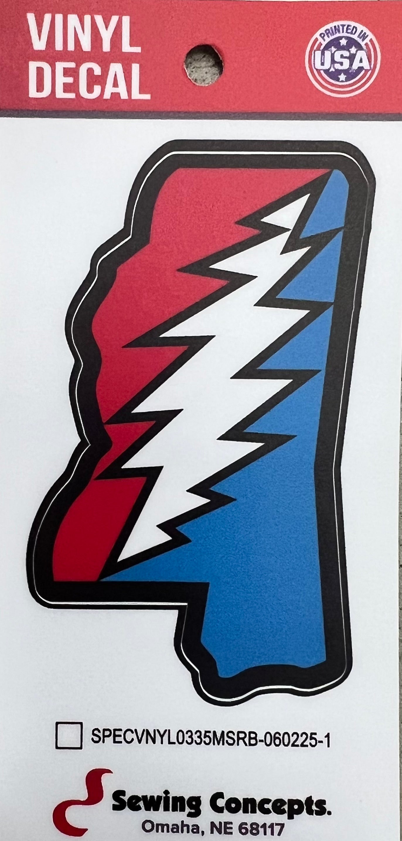 Mississippi Lightning Bolt Decal