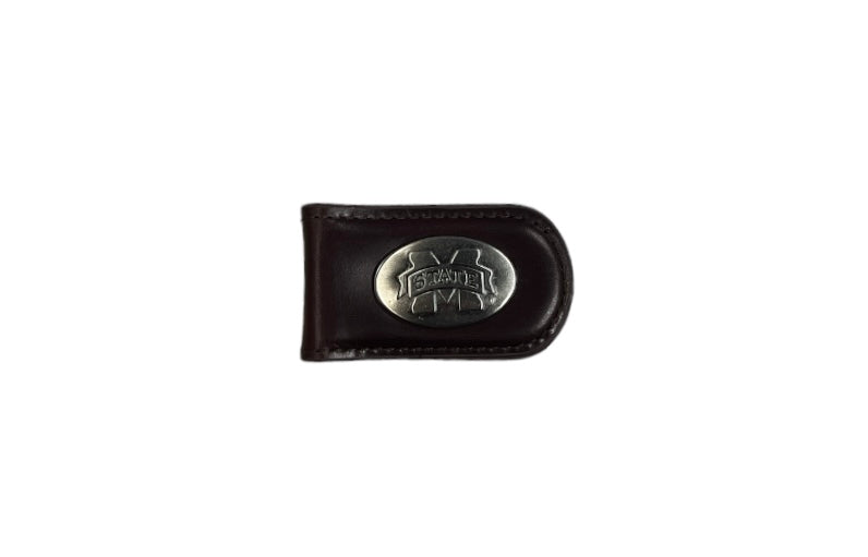 Zep-Pro Mississippi State Brown Leather Magnetic Money Clip