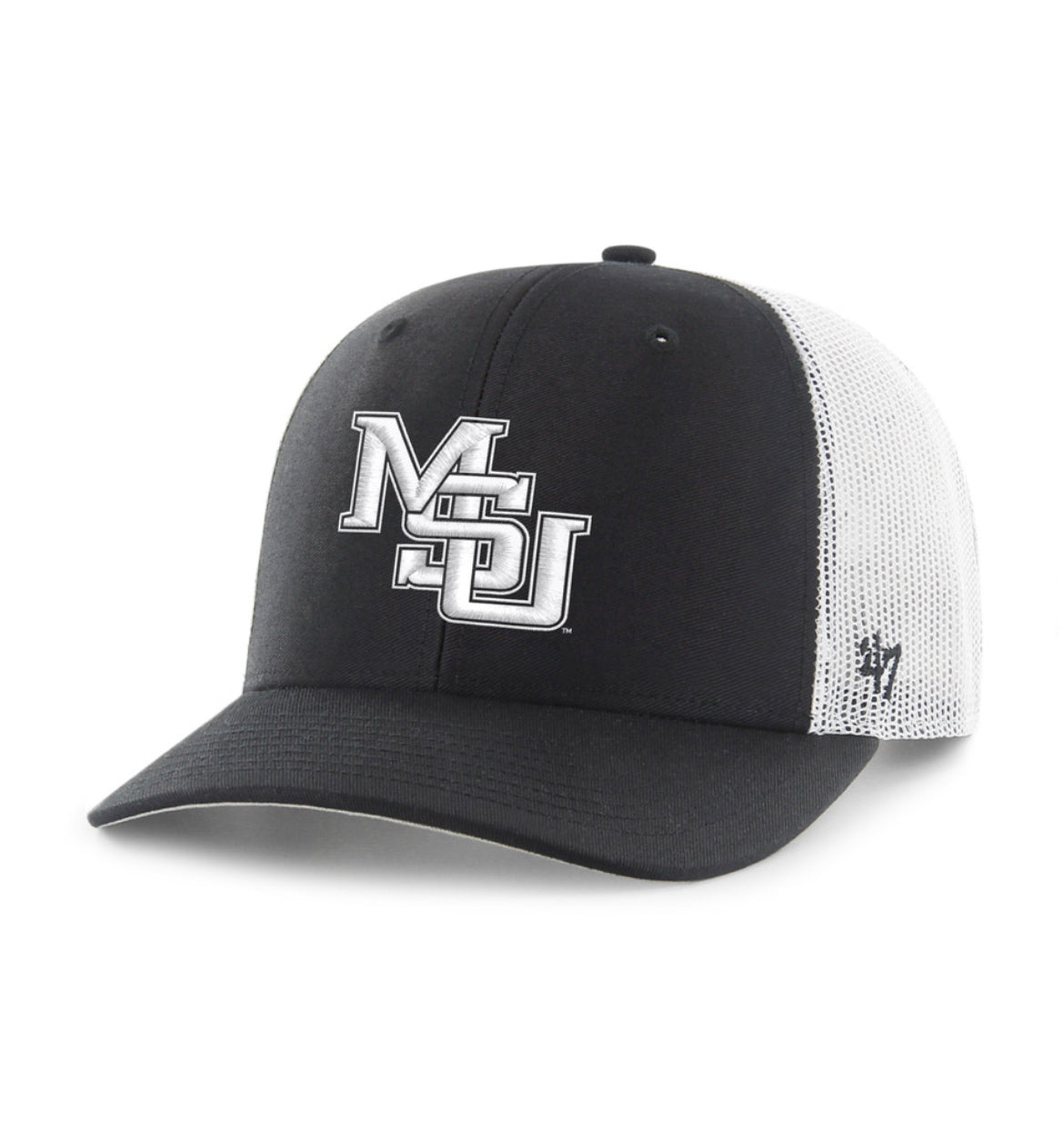 47 Brand Trucker Cap- Black Interlocking MSU