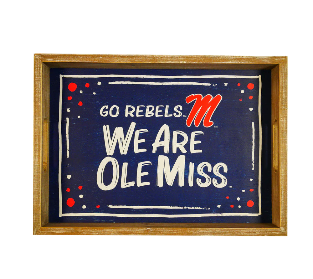 Ole Miss Spirit Wood Rectangle Tray