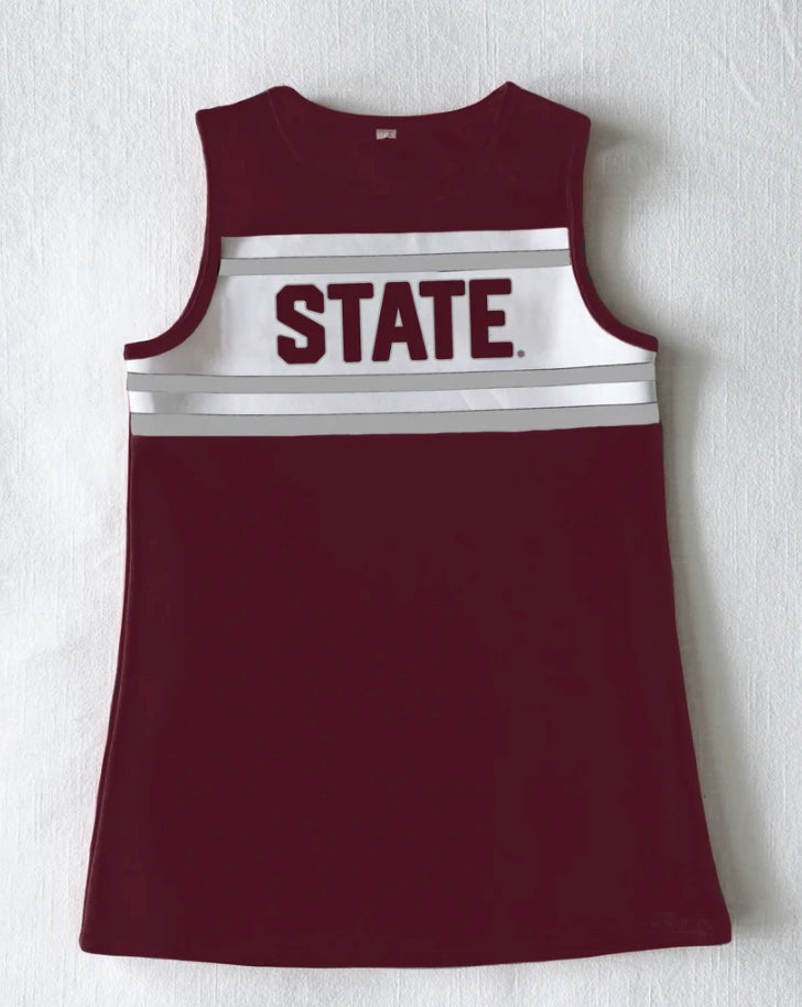 Scarlet and Gold Toddler Mississippi State Maroon Cheer Dress