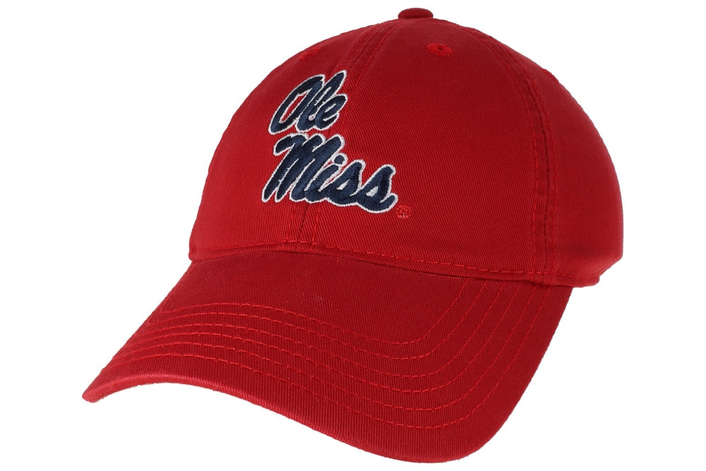 Legacy Youth Ole Miss Hat Red with Navy Ole Miss Script