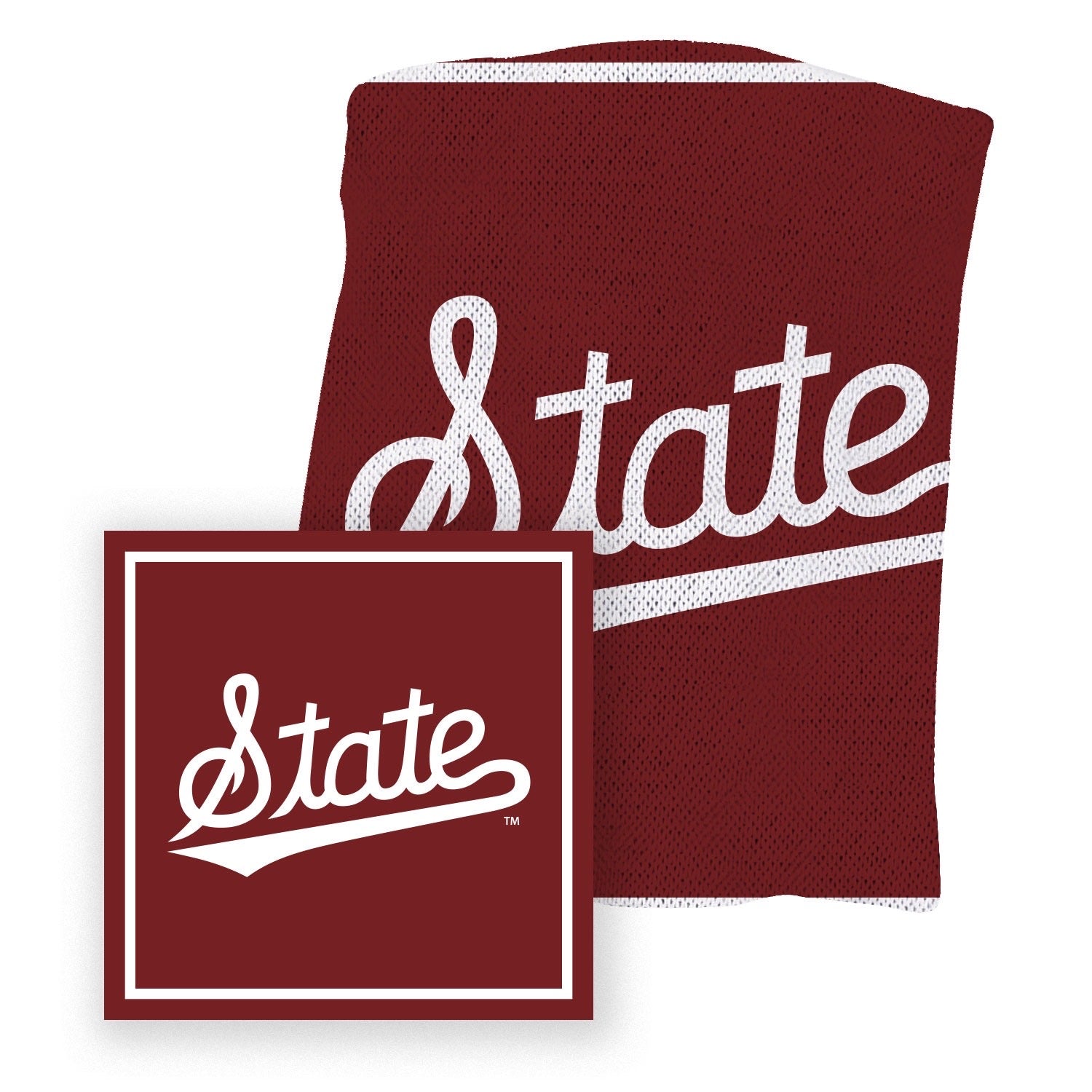 Jardine Collection 63" x 63" Knit Blanket State Script