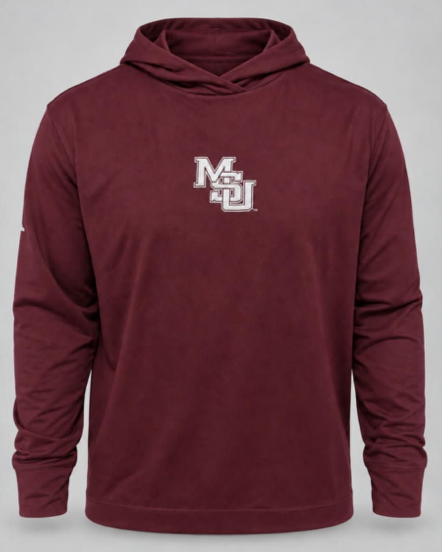 LA SE7EN Mississippi State Hooded Pullover - Maroon with Interlocking MSU