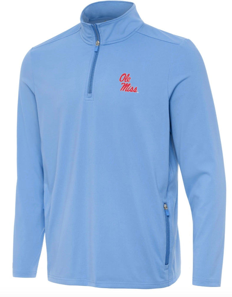 Antigua Perilous Ole Miss 1/4 Zip with Stack Script