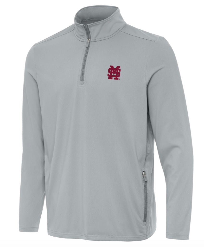 Antigua Perilous Mississippi State 1/4 Zip- Grey