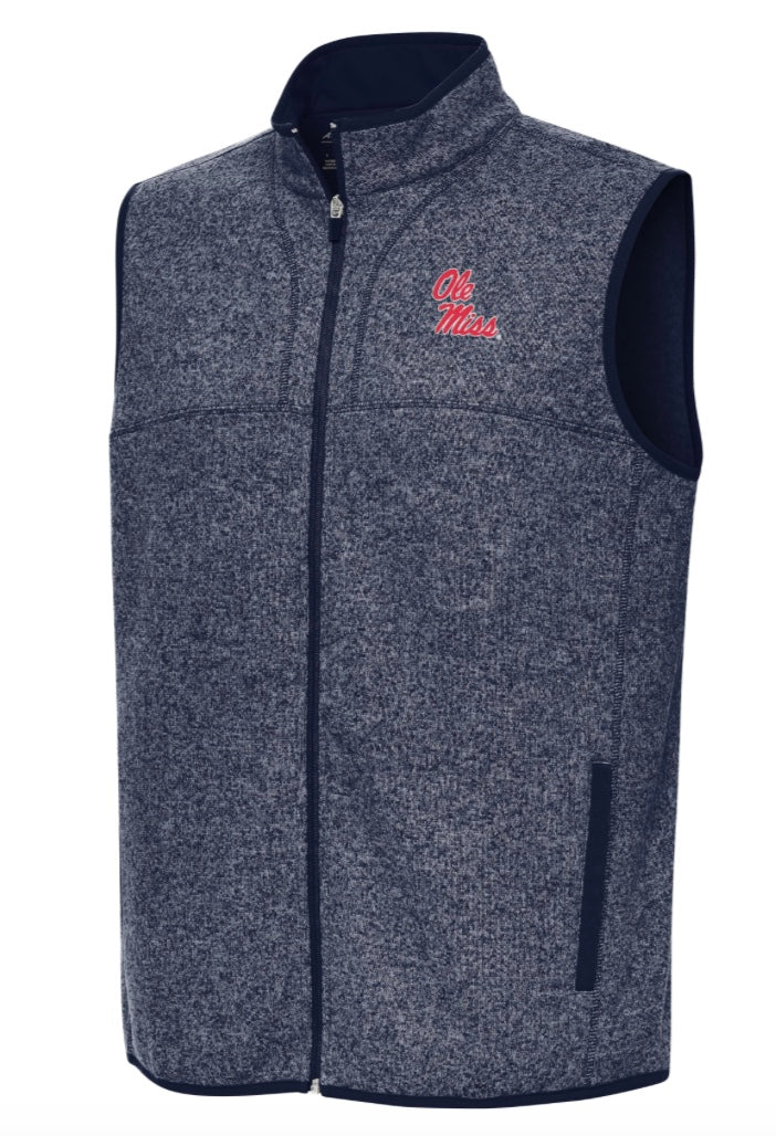 Antigua Ole Miss Fortune Vest with Stack Script