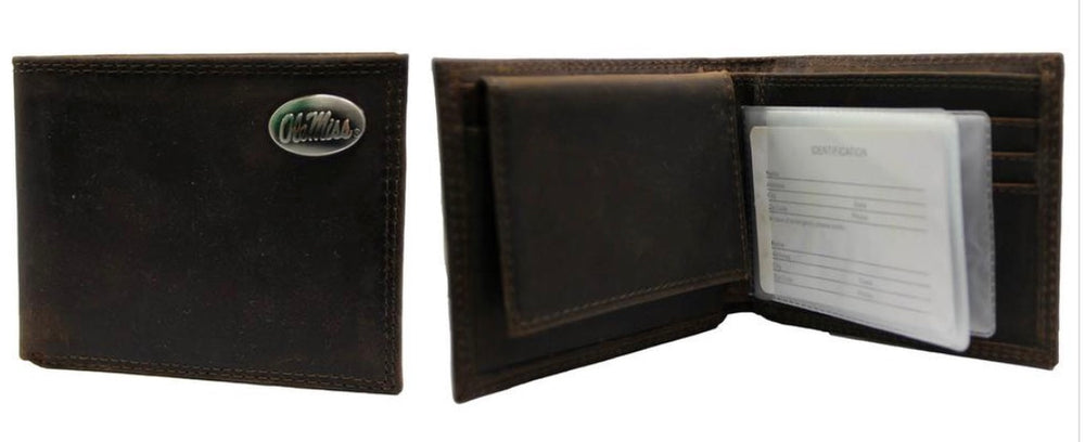 Zep Pro Ole Miss Crazy Horse Dark Brown Wallet